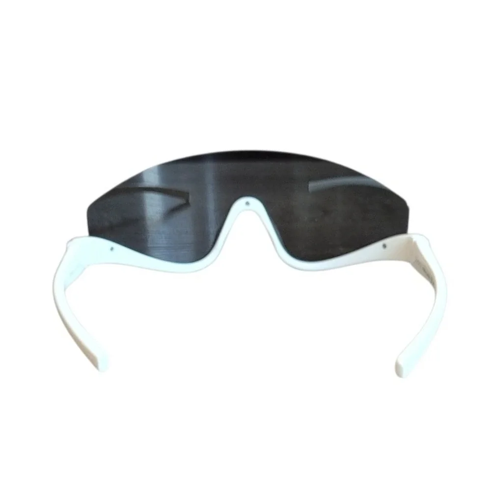 New GUCCI GG1650S White Grey 99mm Shield Sunglasses One Size